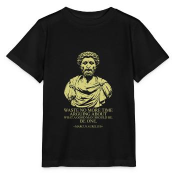 Marc Aurèle - T-shirt bio MINI CREATOR Stanley/Stella Enfant - noir - Devant - Mikhail (115cm)