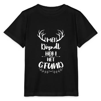 Mei Dirndl is in da Wäsch Dirndl Ersatz Wiesn - Stanley/Stella Kinder T-Shirt MINI CREATOR  - Schwarz - Vorne - Mikhail (115cm)