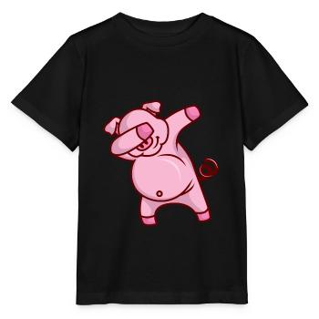Dabbing Pig Dab Sau Children's Gift Idea - Stanley/Stella MINI CREATOR Kids’ T-Shirt - black - Front - Mikhail (115cm)
