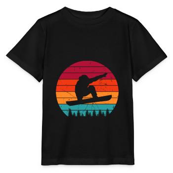 Snowboarding snowboarding snowboarder idée cadeau - T-shirt bio MINI CREATOR Stanley/Stella Enfant - noir - Devant - Mikhail (115cm)