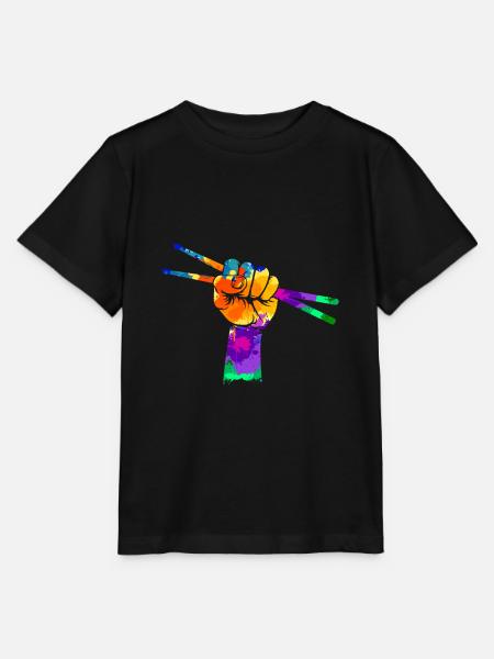 Schlagzeuger Drumsticks Faust Geschenk - Stanley/Stella Kinder T-Shirt MINI CREATOR - Schwarz