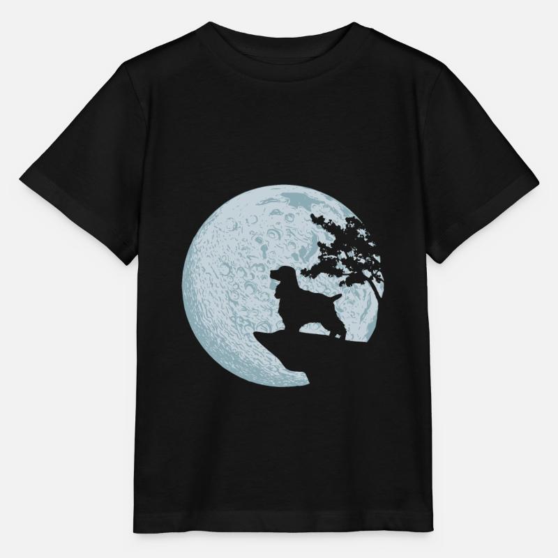 Cocker Spaniel Vollmond Hund Liebe Natur Geschenk - Stanley/Stella Kinder T-Shirt MINI CREATOR - Schwarz