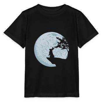Idée cadeau lapin lapin lune lapin de pâques - T-shirt bio MINI CREATOR Stanley/Stella Enfant - noir - Devant - Mikhail (115cm)