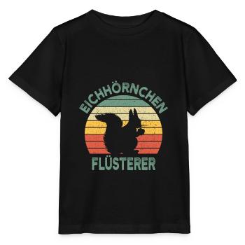 Eichhörnchen Flüsterer Vintage lustig Geschenk - Stanley/Stella Kinder T-Shirt MINI CREATOR  - Schwarz - Vorne - Mikhail (115cm)