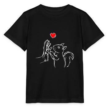 Eichhörnchen Liebe Kinder Damen Geschenk - Stanley/Stella Kinder T-Shirt MINI CREATOR  - Schwarz - Vorne - Mikhail (115cm)