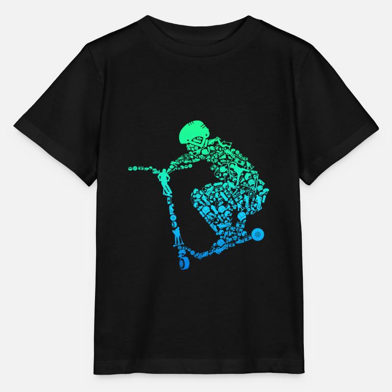 Scooter Roller Stunt Gift Boys Kids - Stanley/Stella MINI CREATOR Kids’ T-Shirt - black