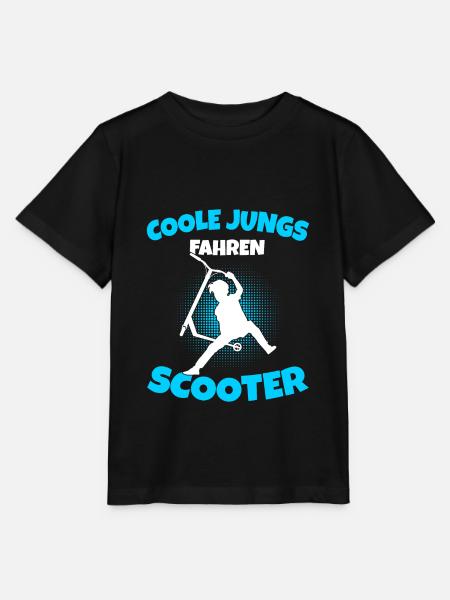 Coole Jungs fahren Scooter Stunt Roller - Stanley/Stella Kinder T-Shirt MINI CREATOR - Schwarz