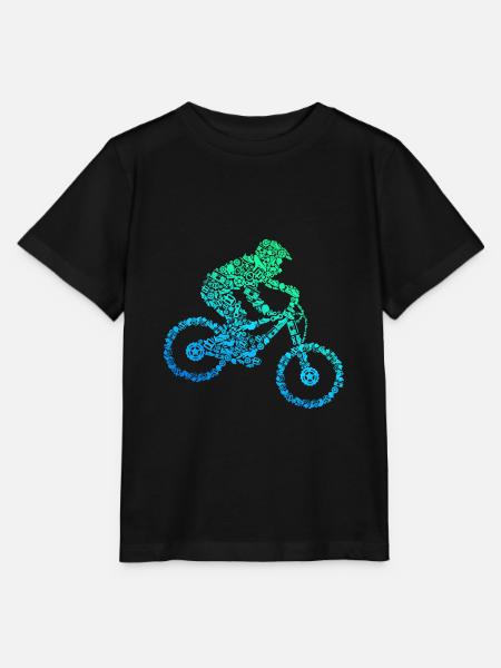 Downhill Mountainbike Biker MTB Jungen - Stanley/Stella Kinder T-Shirt MINI CREATOR  - Schwarz