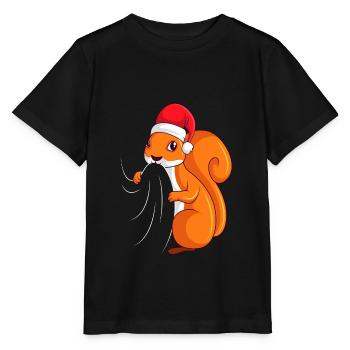 Eichhörnchen Weihnachten Kinder Damen - Stanley/Stella Kinder T-Shirt MINI CREATOR  - Schwarz - Vorne - Mikhail (115cm)