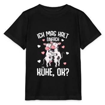 Kuh Ich mag halt Kühe Kinder Mädchen - Stanley/Stella Kinder T-Shirt MINI CREATOR  - Schwarz - Vorne - Mikhail (115cm)