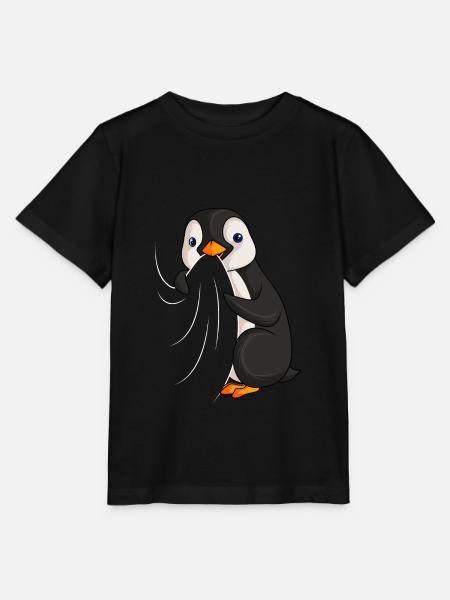 Pinguin Liebhaber Penguin Kinder Damen - Stanley/Stella Kinder T-Shirt MINI CREATOR  - Schwarz
