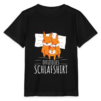 Offizielles Schlafshirt Eichhörnchen Familie - Stanley/Stella Kinder T-Shirt MINI CREATOR  - Schwarz - Vorne - Mikhail (115cm)