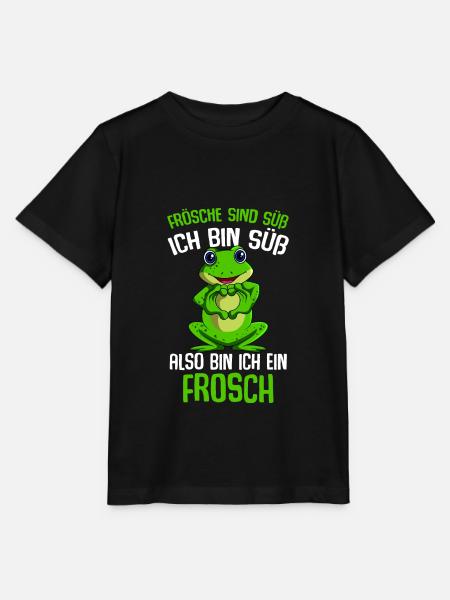 Frösche sind süß Mädchen Kinder Frosch - Stanley/Stella Kinder T-Shirt MINI CREATOR - Schwarz