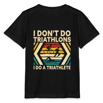 Je ne fais pas de triathlon, je fais un triathlète - T-shirt bio MINI CREATOR Stanley/Stella Enfant - noir - Devant - Mikhail (115cm)