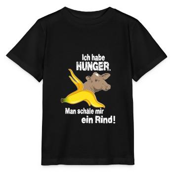 Ich habe HUNGER. Man schäle mir ein Rind! - Stanley/Stella Kinder T-Shirt MINI CREATOR  - Schwarz - Vorne - Mikhail (115cm)