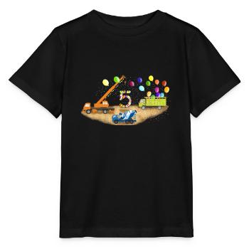 5 anniversaire Chantier de construction Grue Bétonnière - T-shirt bio MINI CREATOR Stanley/Stella Enfant - noir - Devant - Mikhail (115cm)