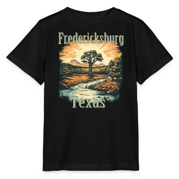 Oak tree on the Barons Creek River in Fredericksburg, Tex - Stanley/Stella MINI CREATOR Kids’ T-Shirt - black - Front - Mikhail (115cm)