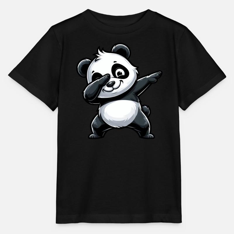 Panda Mignon Dessin Animé Dab Dabbing - T-shirt bio MINI CREATOR Stanley/Stella Enfant - noir