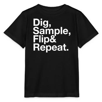 Dig, Sample, Chop, Flip, Repeat Beat Maker Design - Stanley/Stella Kinder T-Shirt MINI CREATOR  - Schwarz - Vorne - Mikhail (115cm)