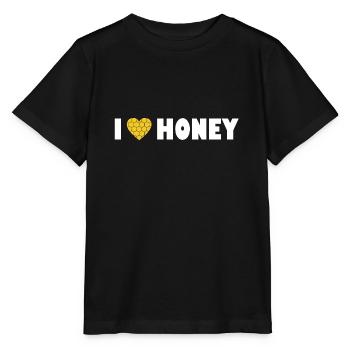 Honey I Love Honey Bee Bee - Stanley/Stella MINI CREATOR Kids’ T-Shirt - black - Front - Mikhail (115cm)