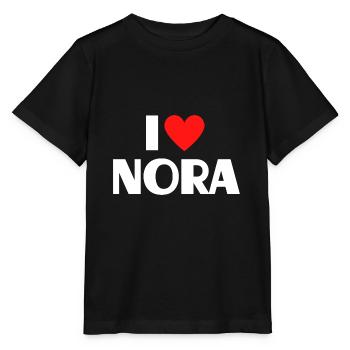 J’aime Nora Red Heart Love Fan Gift - T-shirt bio MINI CREATOR Stanley/Stella Enfant - noir - Devant - Mikhail (115cm)