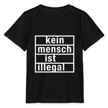 kein mensch ist illegal - Stanley/Stella Kinder T-Shirt MINI CREATOR  - Schwarz - Vorne - Mikhail (115cm)