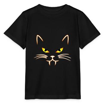 Chat diabolique - T-shirt bio MINI CREATOR Stanley/Stella Enfant - noir - Devant - Mikhail (115cm)