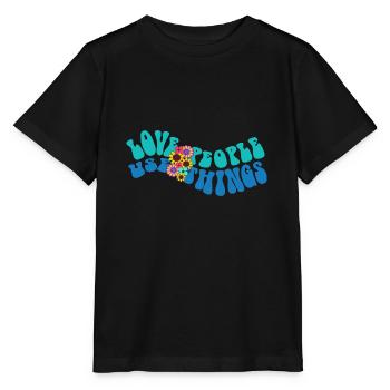 LOVE PEOPLE USE THINGS - Stanley/Stella Kinder T-Shirt MINI CREATOR  - Schwarz - Vorne - Mikhail (115cm)
