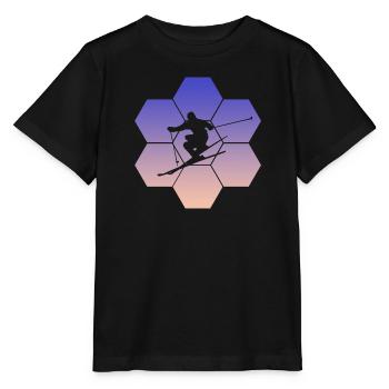 Ski Skiing Pistensau - Stanley/Stella Kinder T-Shirt MINI CREATOR  - Schwarz - Vorne - Mikhail (115cm)