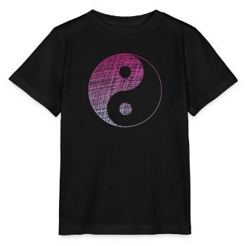 yin yang - Stanley/Stella Kinder T-Shirt MINI CREATOR  - Schwarz - Vorne - Mikhail (115cm)
