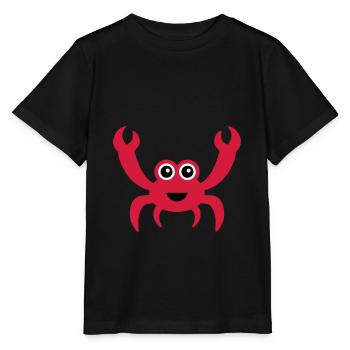 Fröhliche Krabbe mit Kulleraugen - Stanley/Stella Kinder T-Shirt MINI CREATOR  - Schwarz - Vorne - Mikhail (115cm)