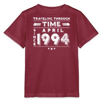 Vintage Time Travel Birthday Design April 1994 - Stanley/Stella MINI CREATOR Kids’ T-Shirt - burgundy - Front - Kain (125cm)