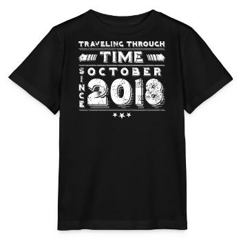 Vintage Voyage dans le Temps Anniversaire Design Octobre 2018 - T-shirt bio MINI CREATOR Stanley/Stella Enfant - noir - Devant - Mikhail (115cm)