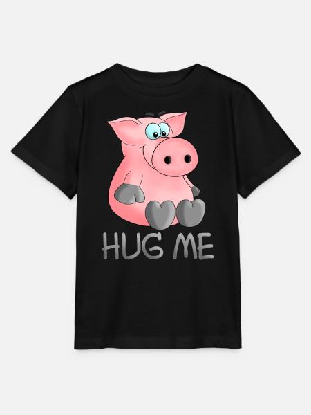 Hug - hug me pig - Stanley/Stella MINI CREATOR Kids’ T-Shirt - black