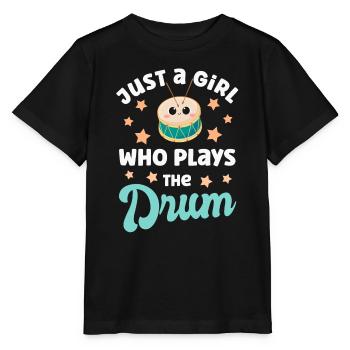Trommel Trommelspielerin - Stanley/Stella Kinder T-Shirt MINI CREATOR  - Schwarz - Vorne - Mikhail (115cm)