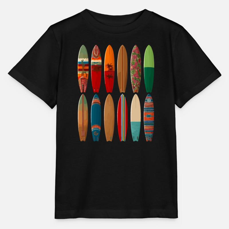 Conception de surfeur coloré pour la mode de plage - T-shirt bio MINI CREATOR Stanley/Stella Enfant - noir