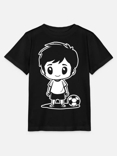Fußball Junge Zeichnung - Stanley/Stella Kinder T-Shirt MINI CREATOR  - Schwarz