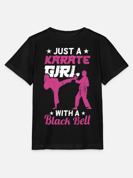 Karate Mädchen mit schwarzen Gürtel - Stanley/Stella Kinder T-Shirt MINI CREATOR  - Schwarz