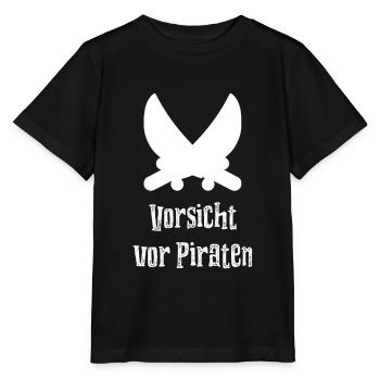 Méfiez-vous des pirates - T-shirt bio MINI CREATOR Stanley/Stella Enfant - noir - Devant - Mikhail (115cm)