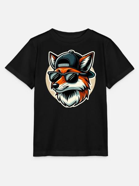 Fuchs mit Sonnenbrille und Cap - Stanley/Stella Kinder T-Shirt MINI CREATOR - Schwarz
