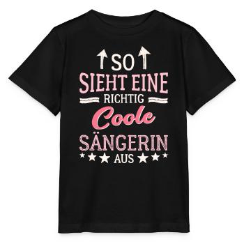 So sieht eine richtig coole Sängerin aus - Stanley/Stella Kinder T-Shirt MINI CREATOR  - Schwarz - Vorne - Mikhail (115cm)