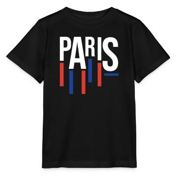 Souvenir Bleu Rouge Paris - Hommage à la France - T-shirt bio MINI CREATOR Stanley/Stella Enfant - noir - Devant - Mikhail (115cm)