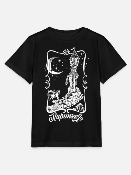 Rapunzel Turm Silhouette Prinzessin - Stanley/Stella Kinder T-Shirt MINI CREATOR - Schwarz