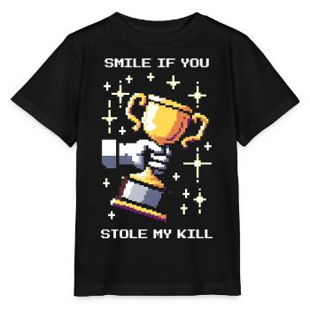 Lächel, wenn du meinen Kill geklaut hast | PvP - Stanley/Stella Kinder T-Shirt MINI CREATOR  - Schwarz - Vorne - Mikhail (115cm)