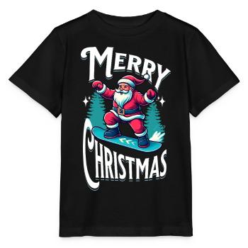 Snowboard Santa Claus - Stanley/Stella Kinder T-Shirt MINI CREATOR  - Schwarz - Vorne - Mikhail (115cm)