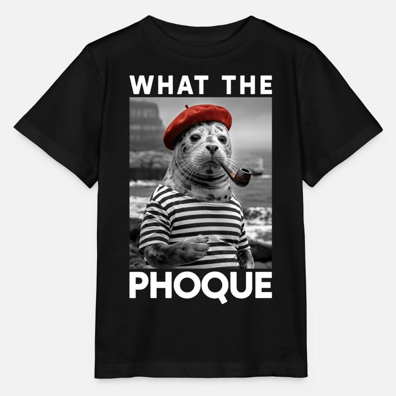 What the Phoque Pays Basque Humour Régional Basque - T-shirt bio MINI CREATOR Stanley/Stella Enfant - noir