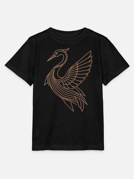 Art Deco - Reiher - Stanley/Stella Kinder T-Shirt MINI CREATOR - Schwarz