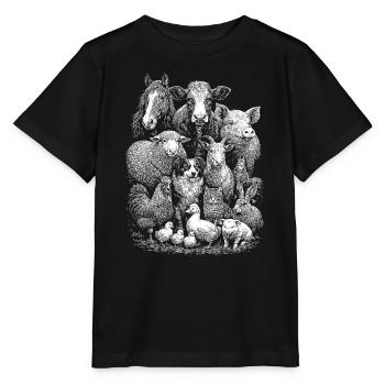 Nutztiere - Stanley/Stella Kinder T-Shirt MINI CREATOR  - Schwarz - Vorne - Mikhail (115cm)