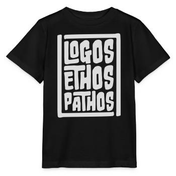 Logos Ethos Pathos Rhetoric Philosophy Student - Stanley/Stella MINI CREATOR Kids’ T-Shirt - black - Front - Mikhail (115cm)