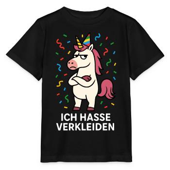 Faschingsmuffel Kostüm lustig Einhorn verkleiden - Stanley/Stella Kinder T-Shirt MINI CREATOR  - Schwarz - Vorne - Mikhail (115cm)